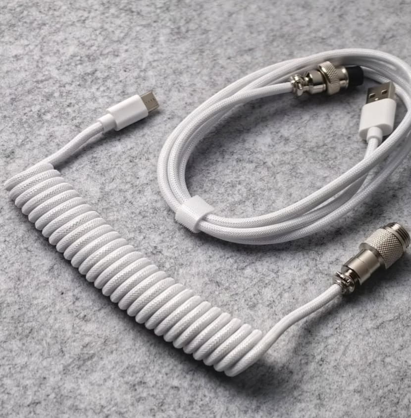 Coiled Keyboard Aviation Type-C Cable
